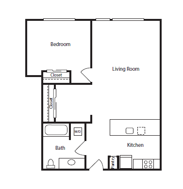 1 Bedroom with Den, 1 br, 1 ba, 828 sq. ft.